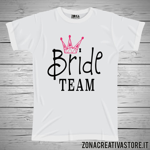 T-shirt addio al celibato e nubilato BRIDE TEAM