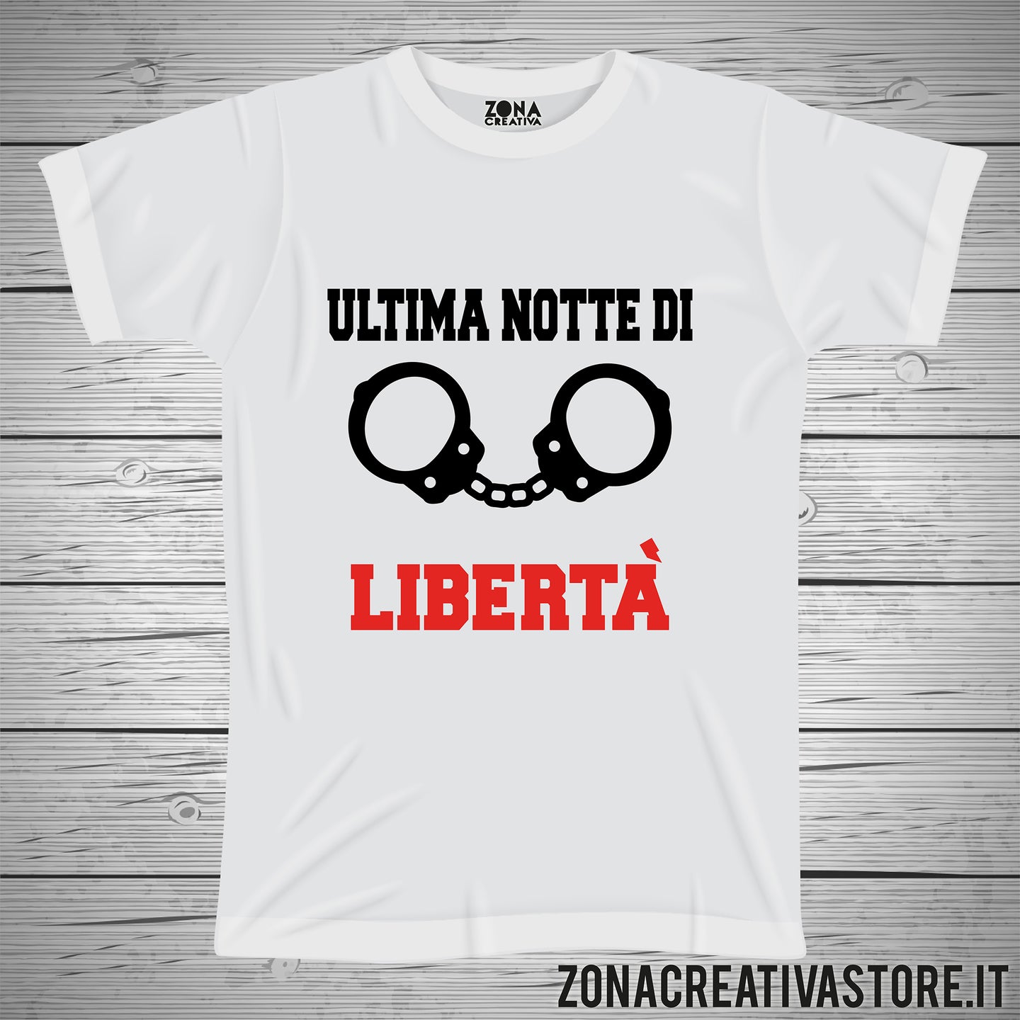 T-shirt addio al celibato e nubilato ULTIMA NOTTE DI LIBERTA'