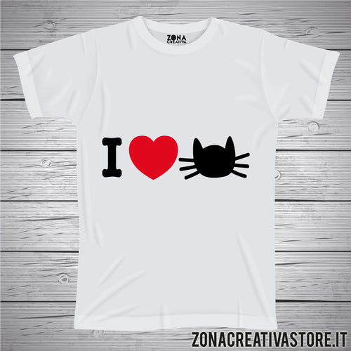T-shirt love e amore I LOVE CAT
