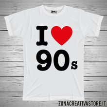 Carica l&#39;immagine nel visualizzatore di Gallery, T-shirt I LOVE 90s