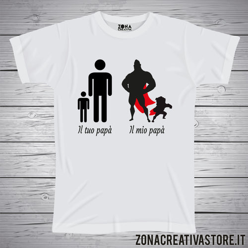 T-shirt festa del papà IL MIO PAPA' IL TUO PAPA'