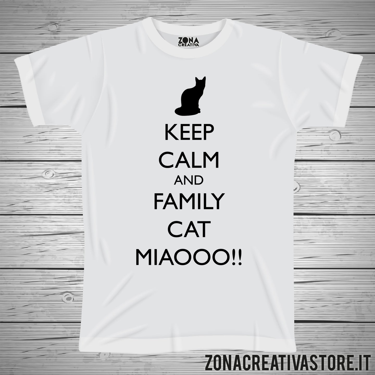 T-shirt KEEP CALM AND FAMILY CAT MIAOOO