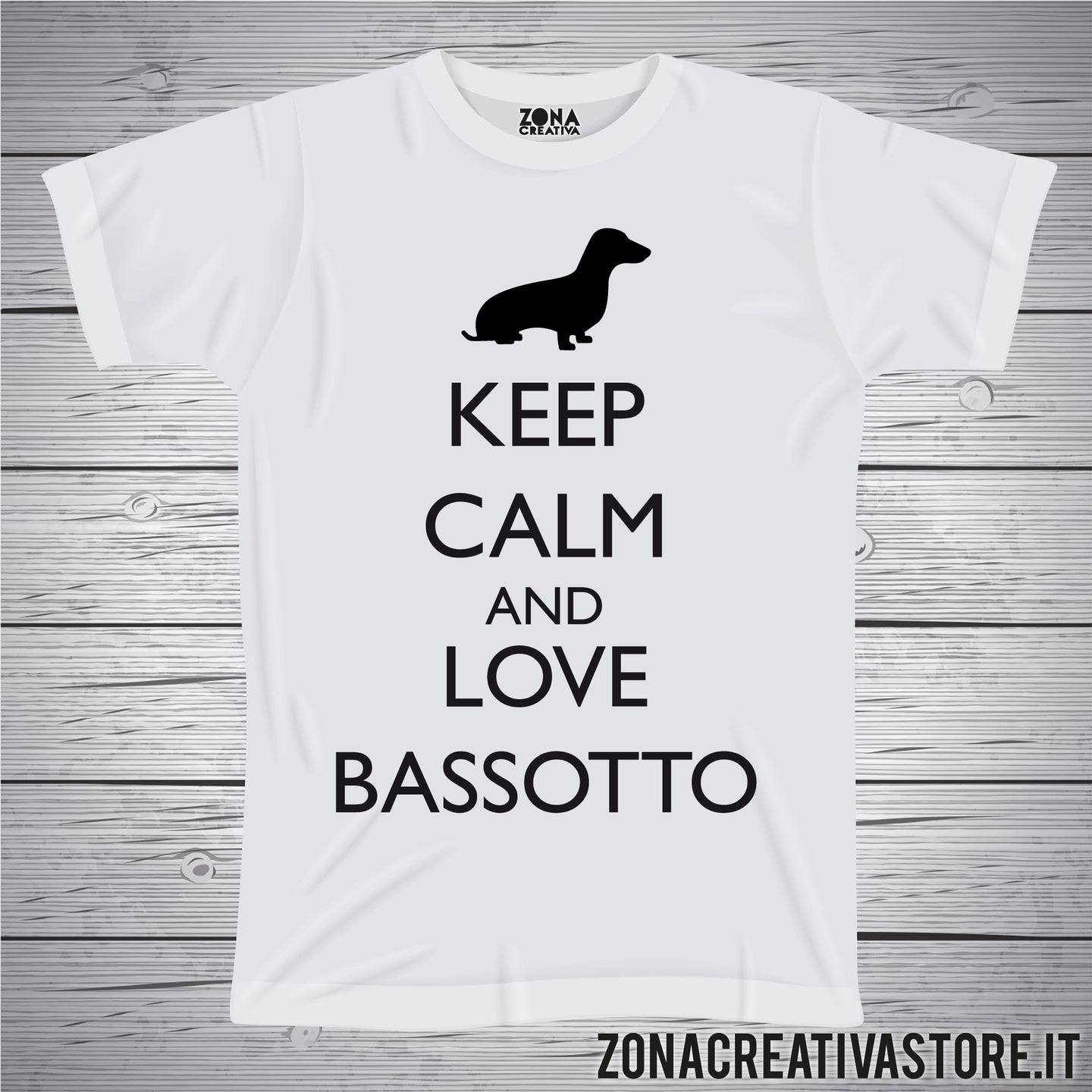 T-shirt KEEP CALM AND LOVE BASSOTTO