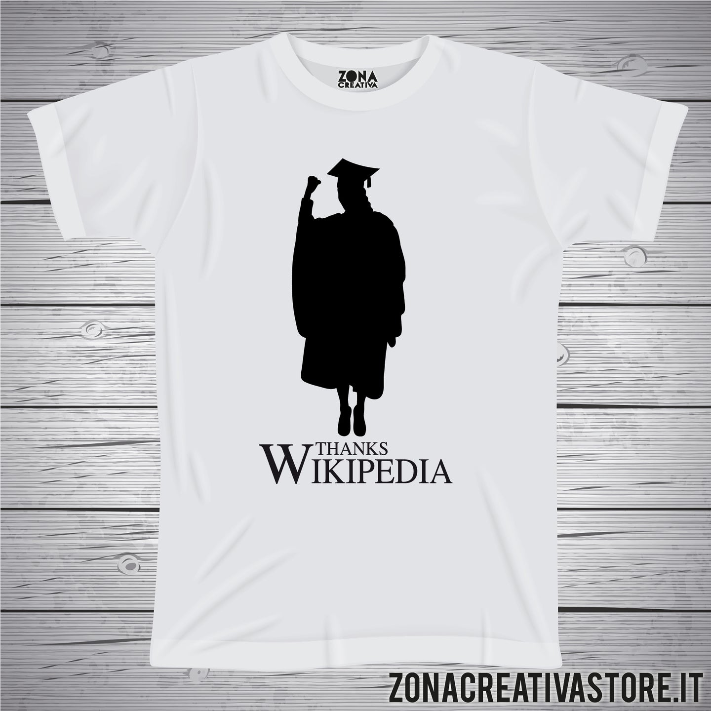T-shirt per laureata THANKS WIKIPEDIA
