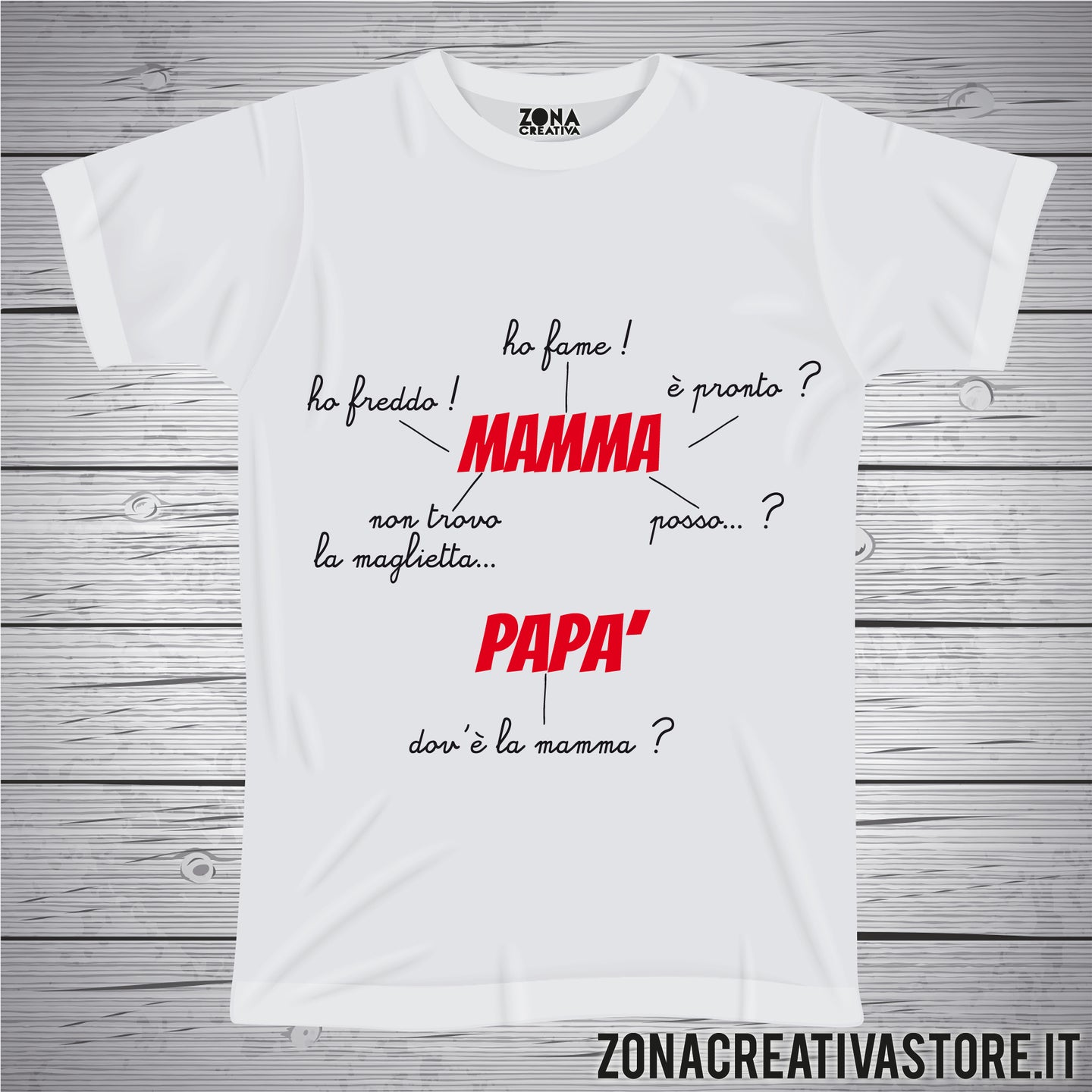 T-shirt MAMMA HO FAME HO SETE....