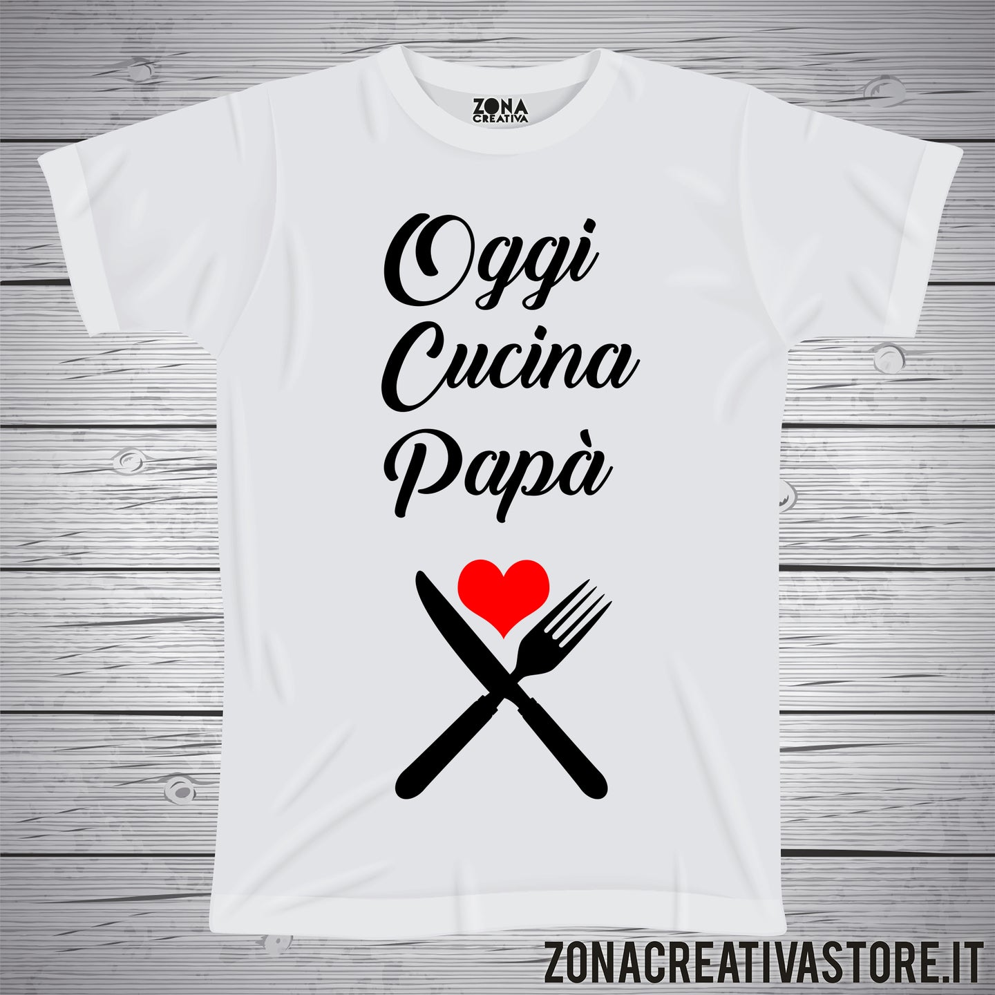 T-shirt festa del papà OGGI CUCINA PAPA'