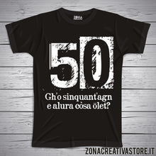 Carica l&#39;immagine nel visualizzatore di Gallery, T-shirt per festa di compleanno 50 ANNI BERGAMASCO
