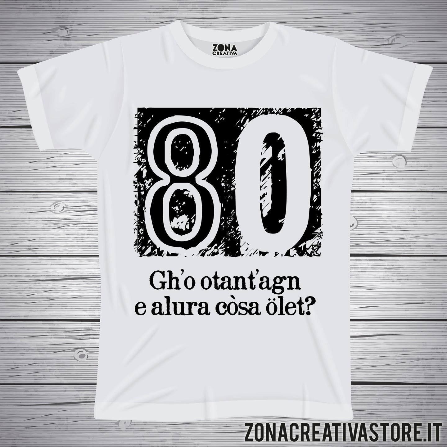 T-shirt per festa di compleanno 80 ANNI BERGAMASCO