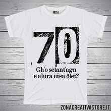 Carica l&#39;immagine nel visualizzatore di Gallery, T-shirt per festa di compleanno 70 ANNI BERGAMASCO