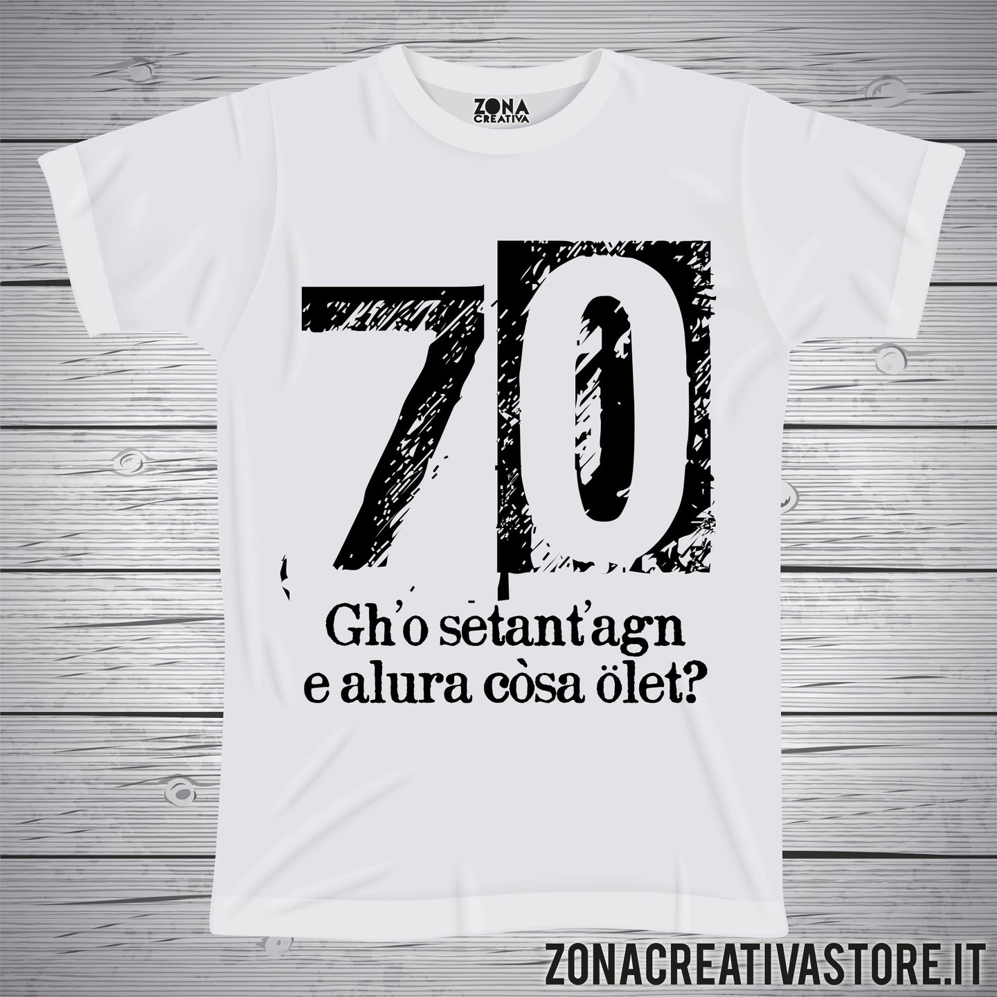 T-shirt per festa di compleanno 70 ANNI BERGAMASCO