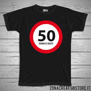 T-shirt per festa di compleanno 50 ANNI E SEXY
