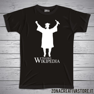 T-shirt per laurea THANKS WIKIPEDIA