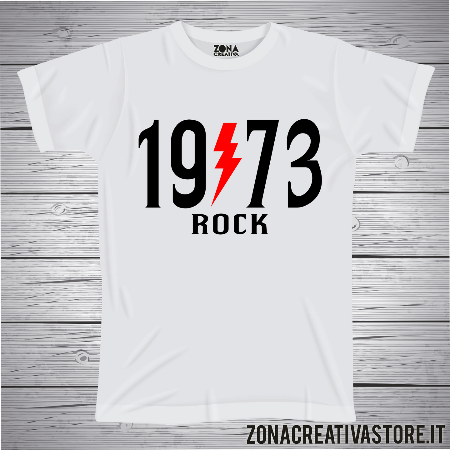 T-shirt per festa di compleanno 1973 ROCK