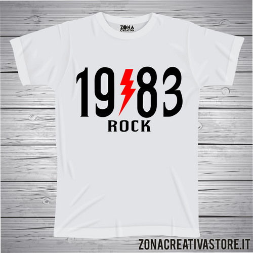 T-shirt per festa di compleanno 1983 ROCK