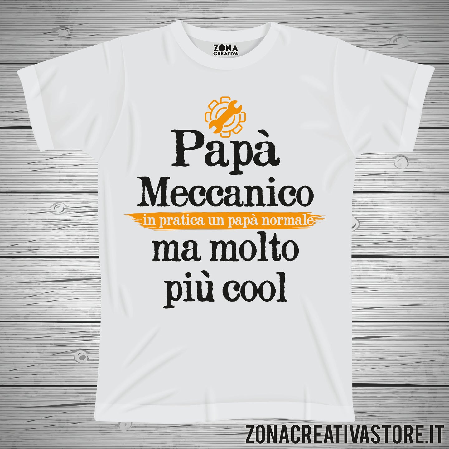 T-shirt festa del papà PAPA' MECCANICO IN PRATICA UN PAPA' NORMALE MA MOLTO PIU' COOL
