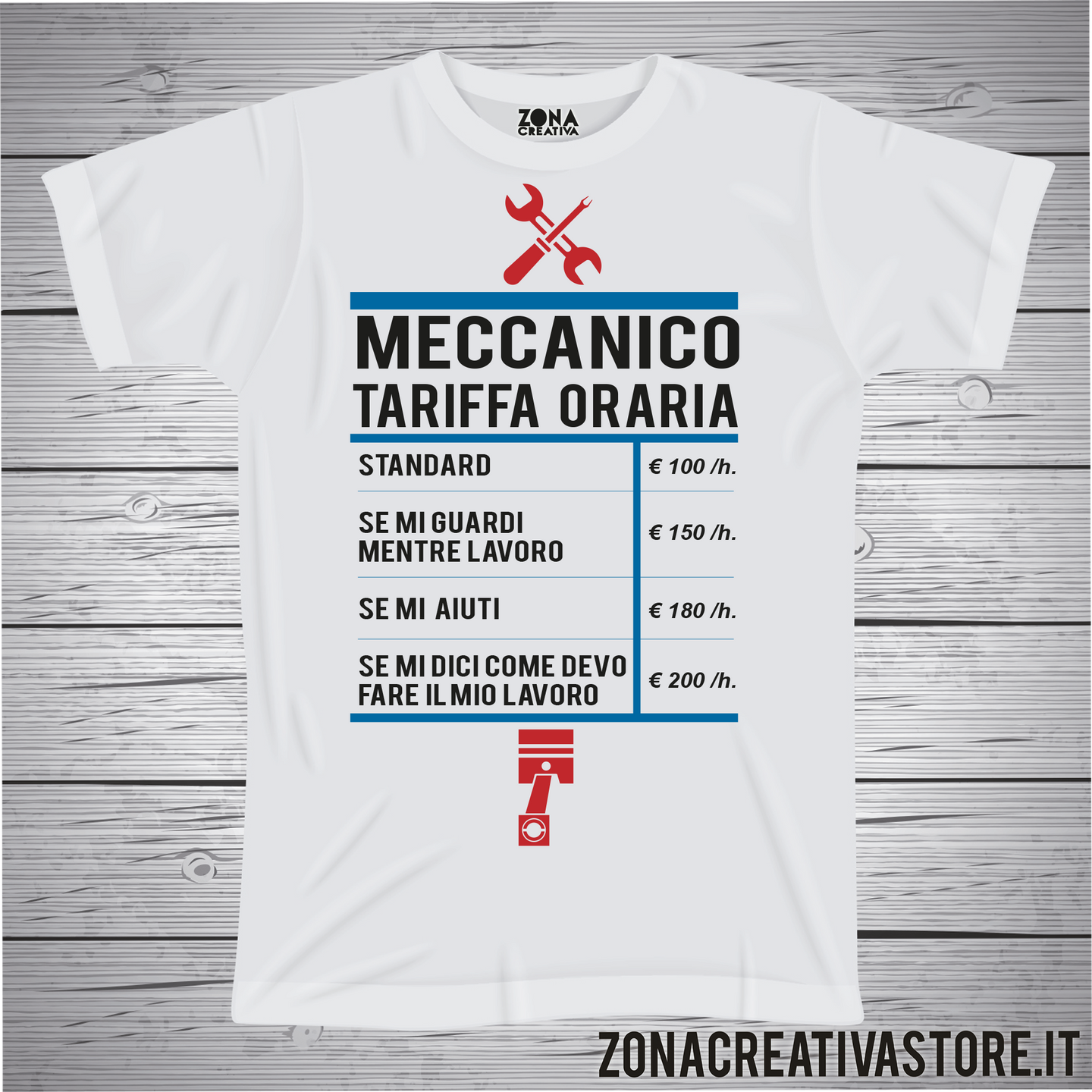 T-shirt MECCANICO TARIFFA ORARIA