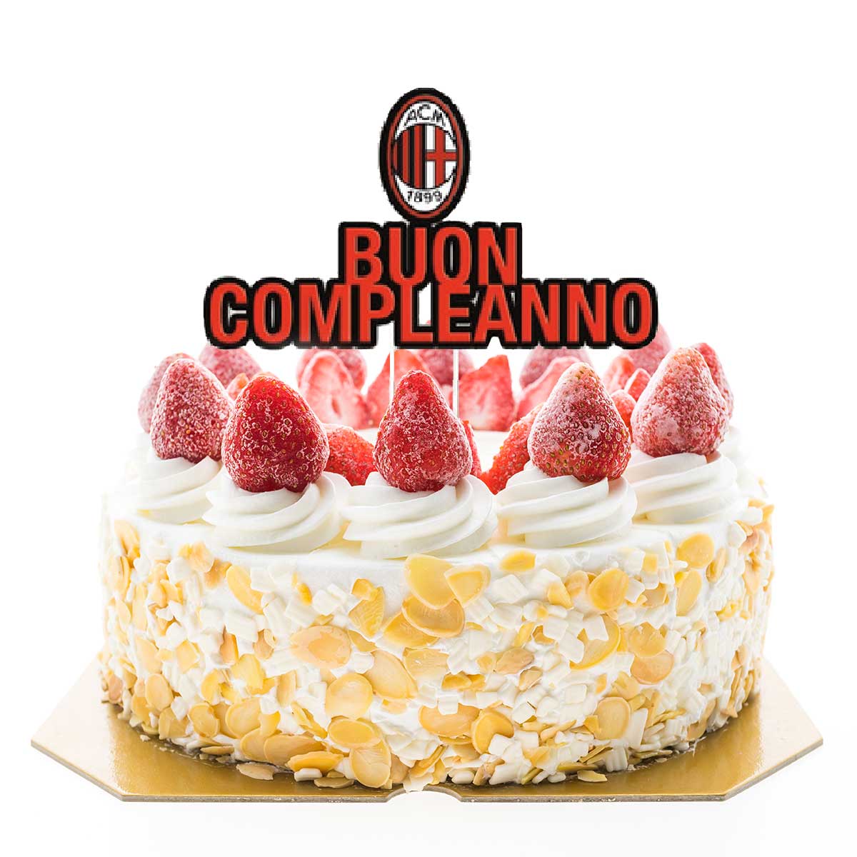 Topper torta decorazione buon compleanno Milan – zonacreativastore
