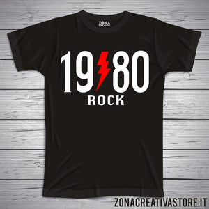 T-shirt per festa di compleanno 1980 ROCK
