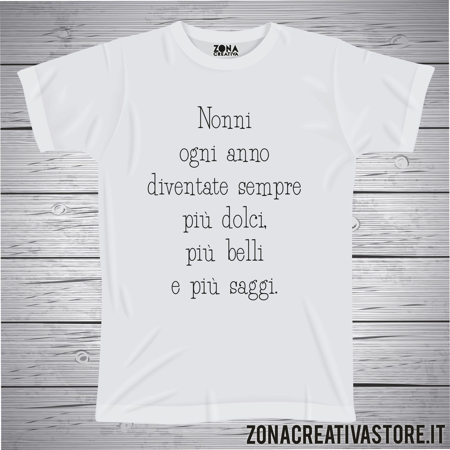 T-shirt con frasi sui nonni NONNI OGNI ANNO...