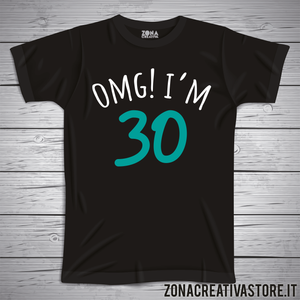 T-shirt per festa di compleanno OMG 30
