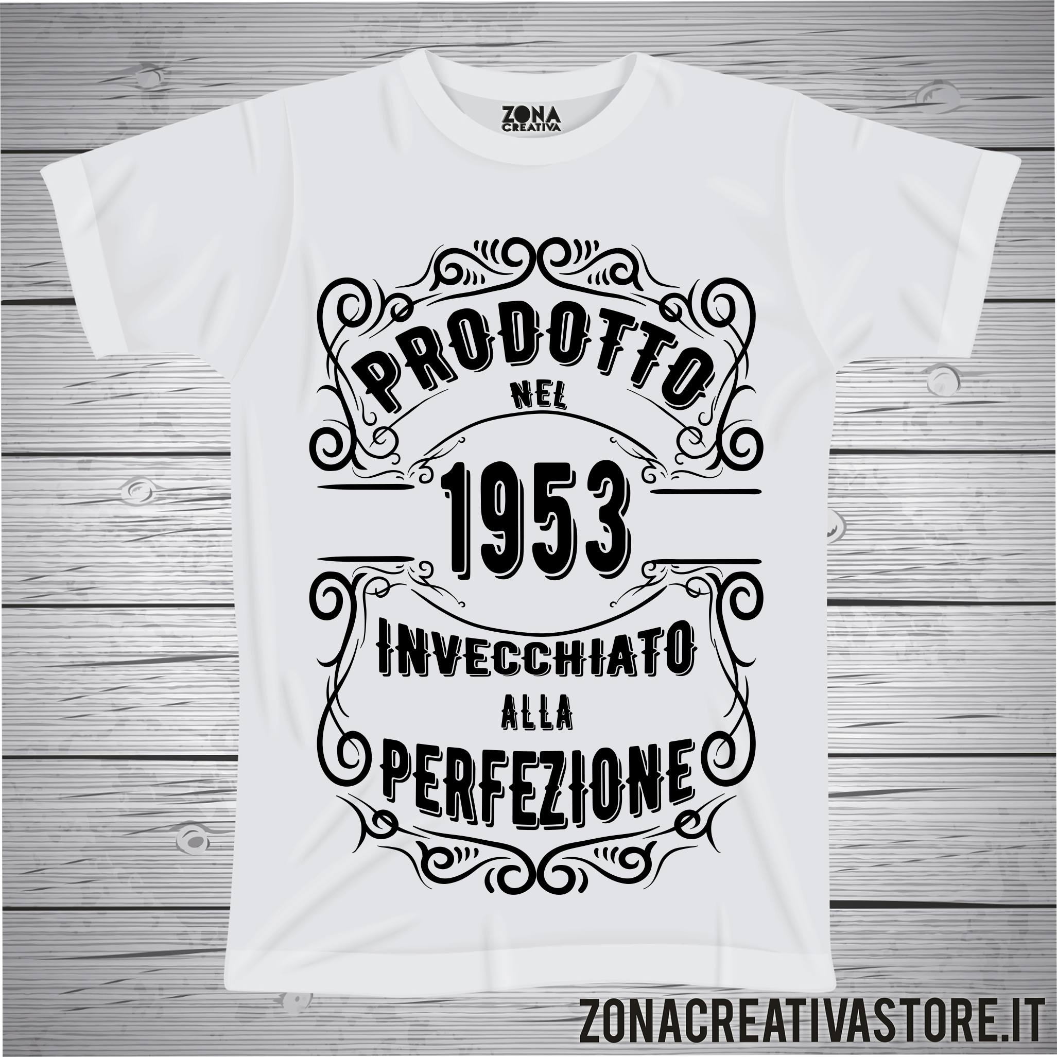 Tshirt Compleanno Umoristica 'Prodotto Nel 1956 Invecchiato Alla Perfezione' – 100% Cotone By Tshirteria