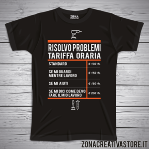 T-shirt RISOLVO PROBLEMI TARIFFA ORARIA