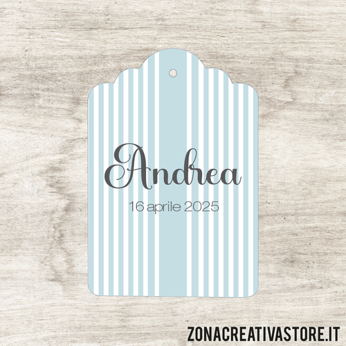 TAG A FORMA DI TAG CLASSICO PER CRESIMA DISPONIBILI IN 3 COLORI DIVERSI - MISURA H. 4,3x3 CM. Cod. CR005