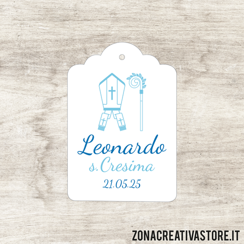 TAG A FORMA DI TAG CLASSICO PER CRESIMA DISPONIBILI IN 3 COLORI DIVERSI - MISURA H. 4,3x3 CM. Cod. CR004