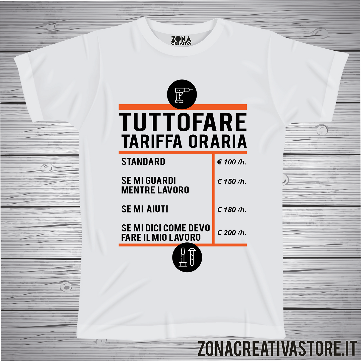 T-shirt TUTTOFARE TARIFFA ORARIA
